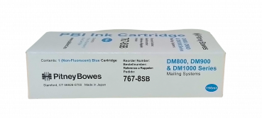 Preview: Pitney Bowes 767-8SB Tintenpatrone Frankiertinte Blau