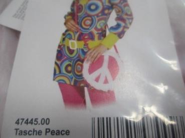 Preview: Orlob Peace Tasche Gelb/Weiß Karneval Handtasche 70er Hippie
