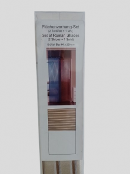 Preview: Flächenvorhang-Set 3-teilig 2 Streifen und 1 Uni