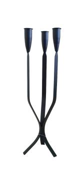 TFC51 Kerzenleuchter 3-armig in Metall Schwarz, 42cm Höhe