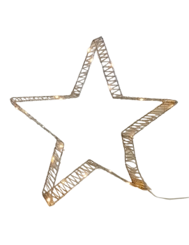 Preview: TFC51 LED-Weihnachtsstern 2er Set in Silber-Glitter, 30x7cm und 40x7cm