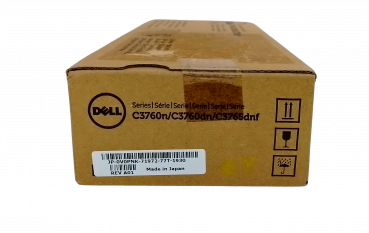 Preview: Dell V0PNK Toner Gelb für Dell 3760 Serie Originalverpackung