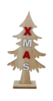 TFC51 Holz Weihnachtsbaum Deko Tannenbaum, 33cm Höhe