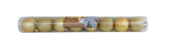 SIA Christbaumschmuck Weihnachtskugeln in Gold 8er-Set