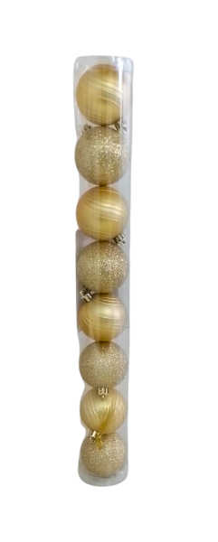 SIA Christbaumschmuck Weihnachtskugeln in Gold 8er-Set